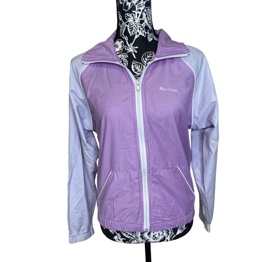 Flawed MacGregor Vintage Colorblock Windbreaker Jacket Full Zip Retro Lavender